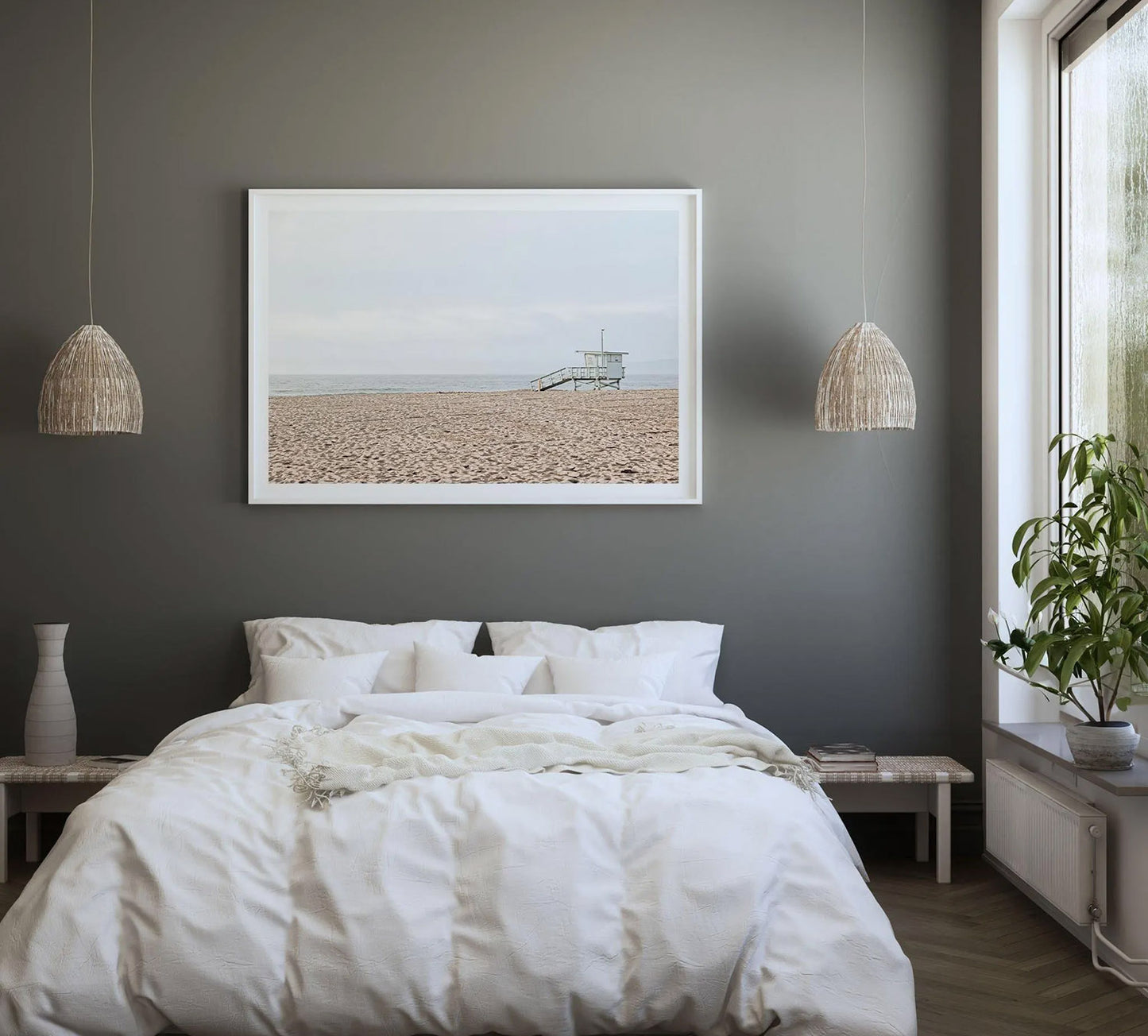 Minimalist coastal bedroom decor