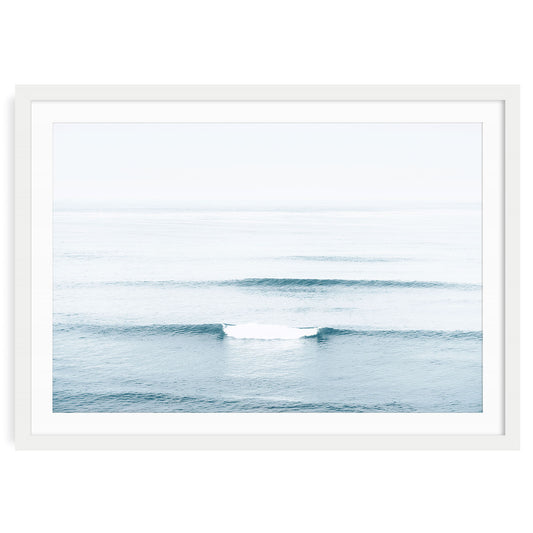 Blue ocean gentle waves fine art print featuring calm water, coastal wall art for serene beach-inspired decor