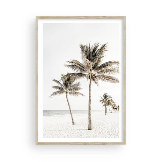 Tropical palm tree print for coastal homes. Add warm summer vibes to your space with this beach-inspired boho wall art. Framed or unframed options.

